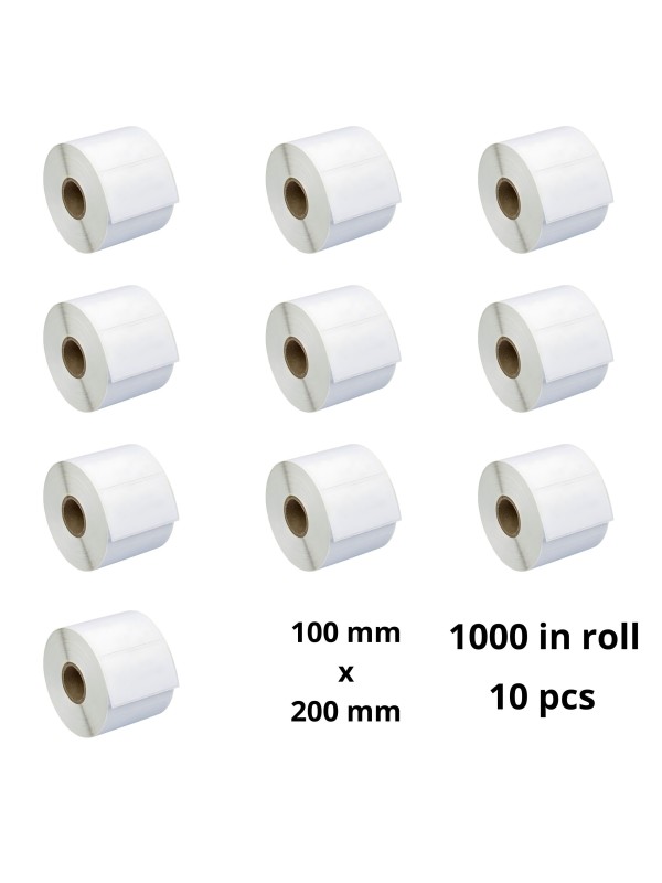 Thermal  Labels 100mm x 200mm, 76 mm, 1000 pcs roll, 10 pcs