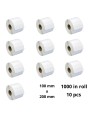 Termo uzlīmes 100 mm x 200 mm, 76 mm, 1000 gab. rullī, 10gab