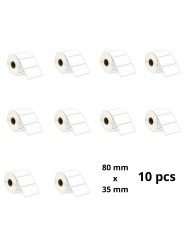 Zebra 80mm x 35mm Thermal Paper Labels 25 mm Core Dore Manufacturer, 10 pcs