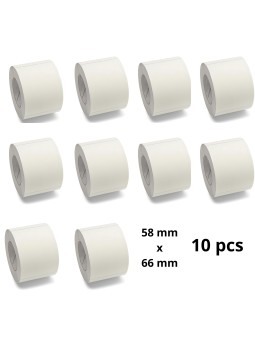 Zebra 58mm x 66mm Thermal Paper Labels 25mm Core Dore Manufacturer, 10 pcs