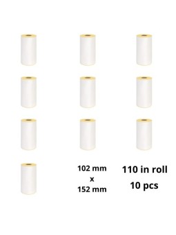 Zebra 3005281-T 102mm x 152mm lämpöpaperitarrat 19 mm ytimellä, valmistaja Dore, 10 kpl Removable