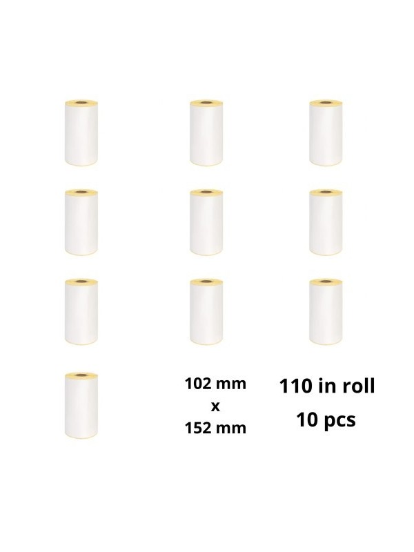 Zebra 3005281-T 102mm x 152mm Thermal Paper Labels 19 mm Core Dore Manufacturer, 10 pcs Removable