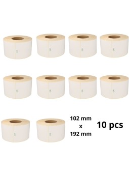 Zebra 3009724-T 102mm x 192mm lämpöpaperitarrat 25 mm ytimellä, valmistaja Dore 240 kpl rullassa, 10 kpl