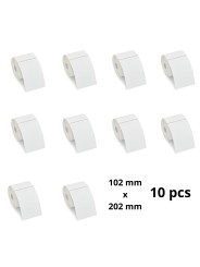 Thermal Labels 3010837-T 102mm x 202mm, 76 mm Core,  900 pcs roll, 10 pcs