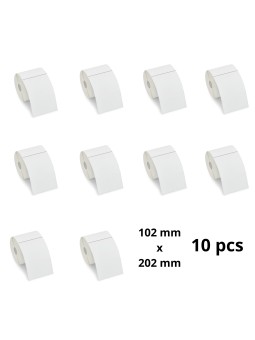 Thermal Labels 3010837-T 102mm x 202mm, 76 mm Core,  900 pcs roll, 10 pcs