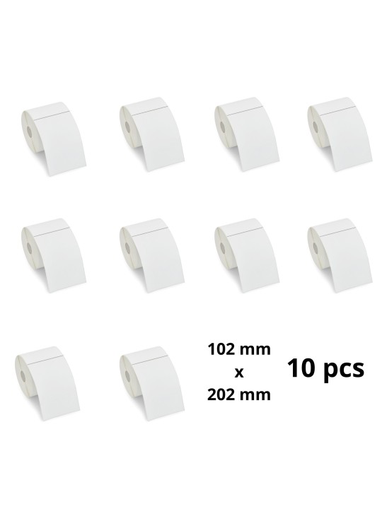 Thermal Labels 3010837-T 102mm x 202mm, 76 mm Core,  900 pcs roll, 10 pcs