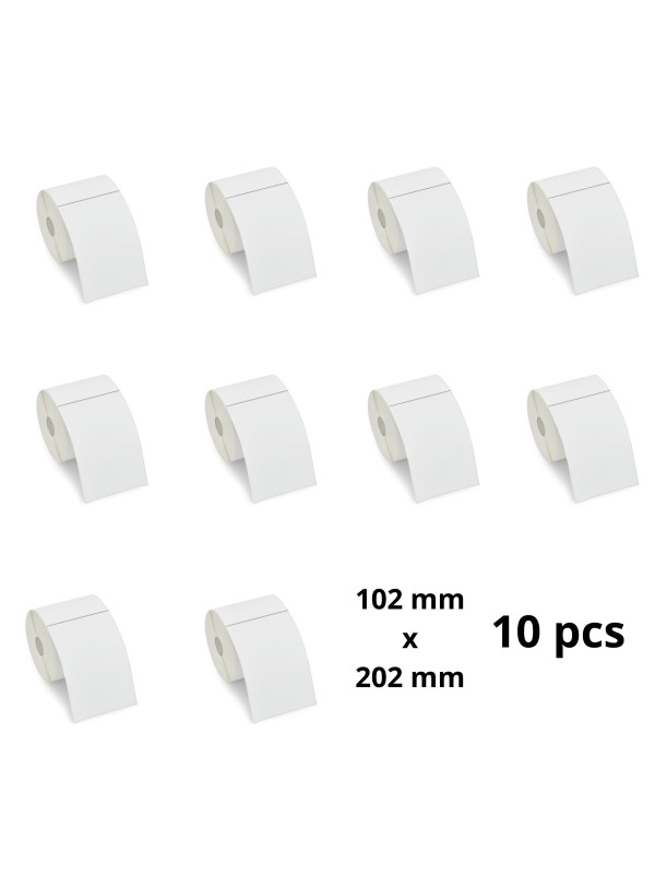 Термоэтикетки 3010837-T 102mm x 202mm, сердцевина 76 mm, рулон 900 шт, 10 шт