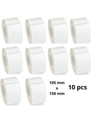 Thermal Labels 105mm x 150mm, 76 mm core, 1000 pcs roll, removable, 10 pcs