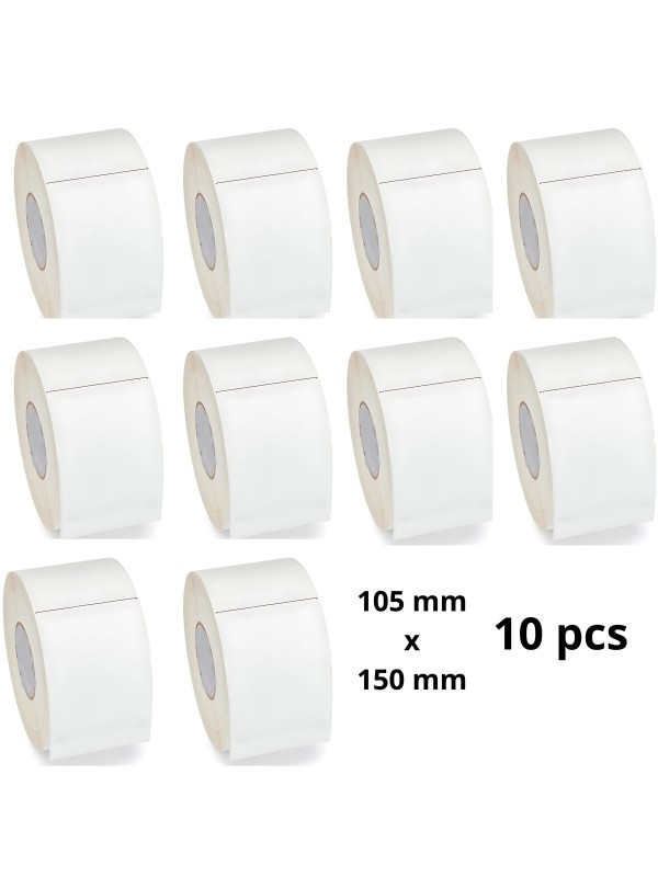 Thermal  Labels 105mm x 150mm, 76 mm core, 1000 pcs roll, removable, 10kpl