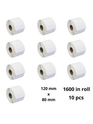 Lämpötarrat 120mm x 80mm, 76 mm, 1600 kpl rulla, 10kpl