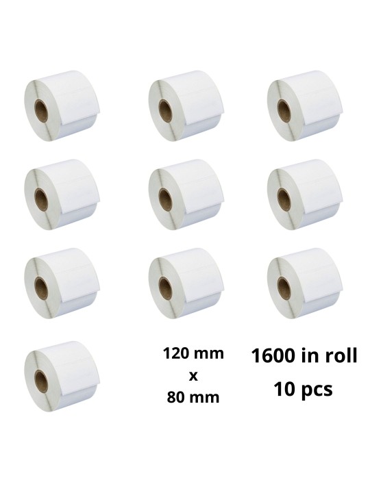 Termo uzlīmes 120mm x 80mm, 76 mm, 1600 gab. rullī, 10gab