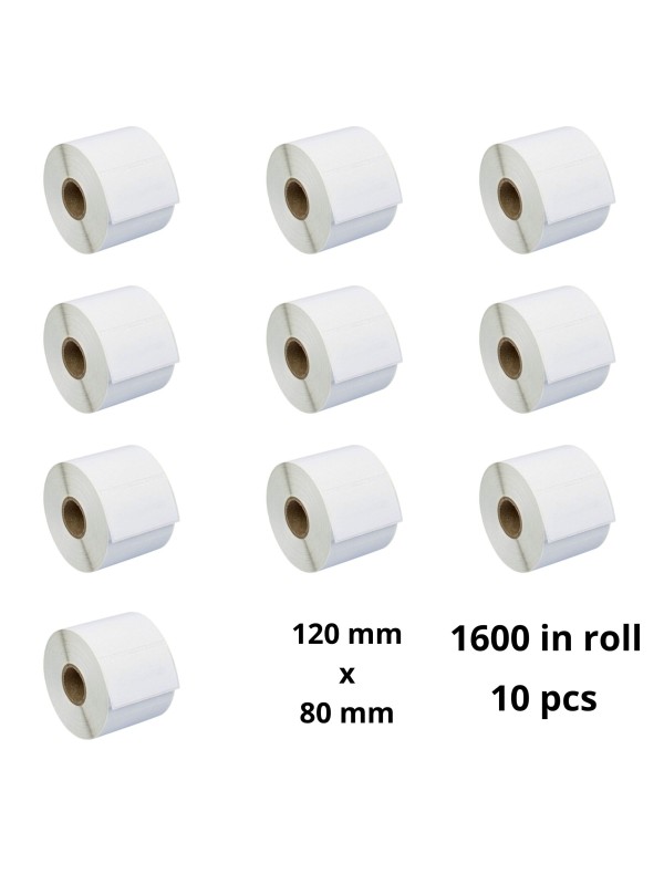 Lämpötarrat 120mm x 80mm, 76 mm, 1600 kpl rulla, 10kpl