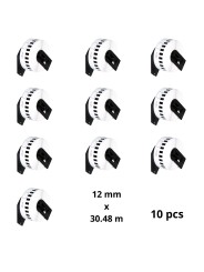 Brother DK-22214 DK22214 12mm x 30480mm Thermal Paper Labels Dore manufacturer, 10 psc