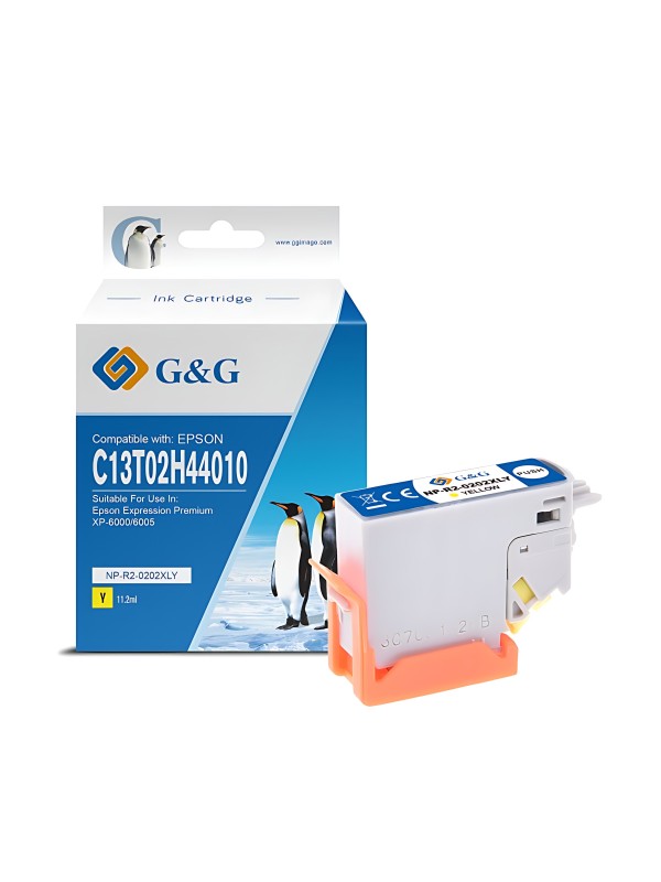 Epson 202XL T02H4 C13T02H44010 Y tintes kasetne G&G saderīga