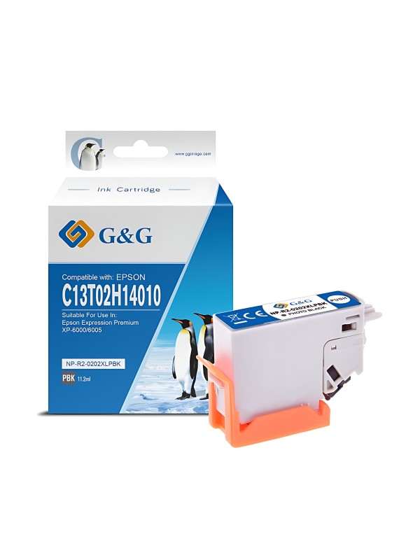 Epson 202XL T02H1 C13T02H14010 PBK tintes kasetne G&G saderīga