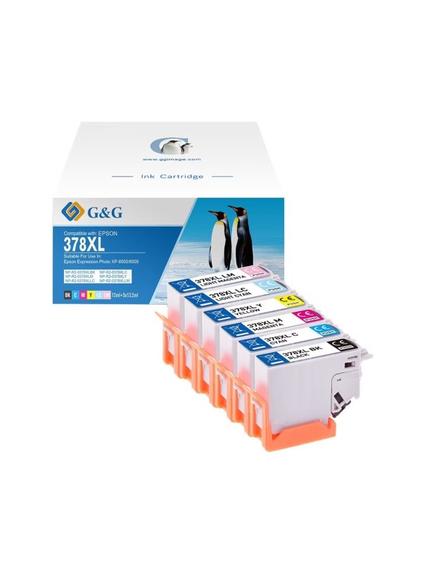 Epson 378XL C13T37984010 BK/C/M/Y/LM/LC ink cartridge G&G compatible