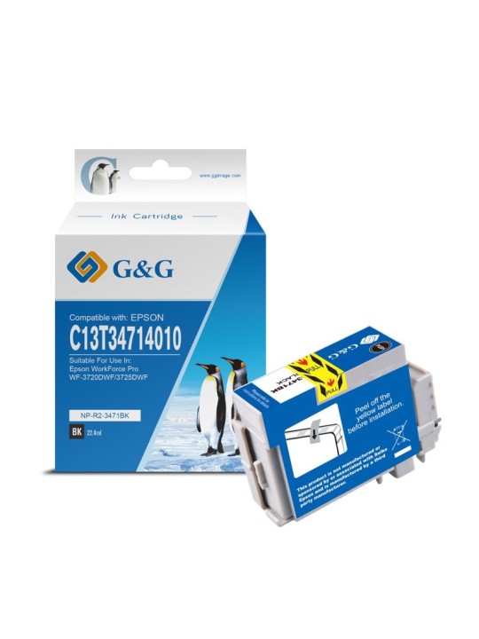 Epson 34XL T3471 C13T34714010 BK tindikassett G&G analoog