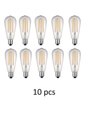 Hehkulamppu E27 ST64 8W WW 3000K, 10 kpl