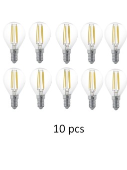 Incandescent bulb E14 G45 4W WW 3000K, 10 pcs