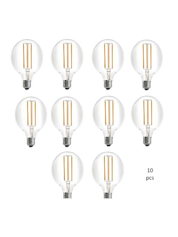 Incandescent bulb E27 G45 8W WW 3000K, 10 pcs