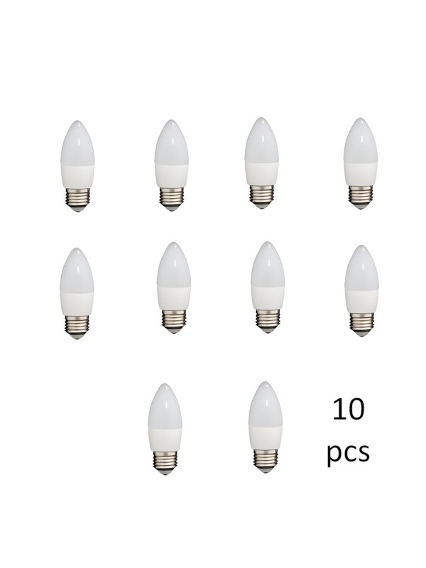 Bulb E27 C37 7W DW 4000K, 10 pcs