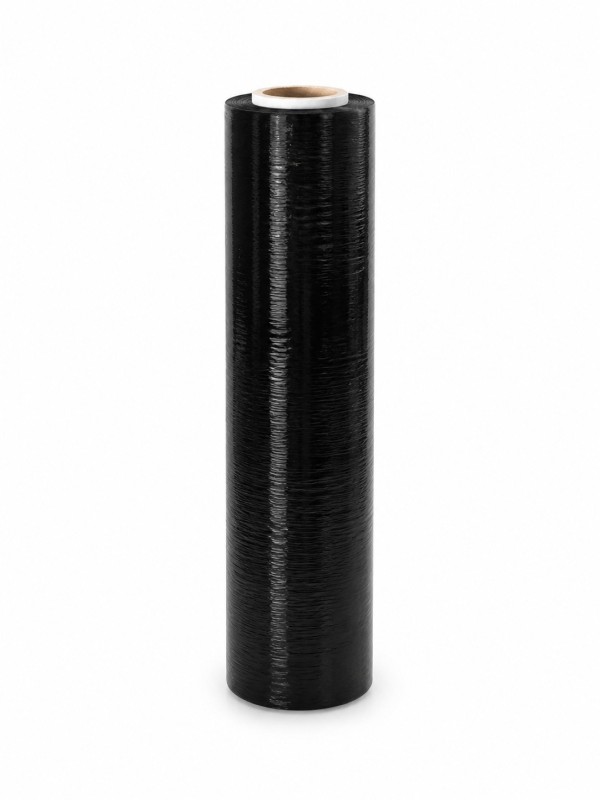 Melna stretch plēve 500 mm × 300 m, serde 50 mm, 20 mikroni