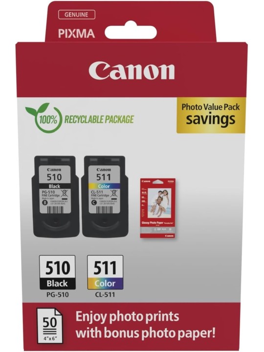 Canon tindikassett PG510 PG-510 PG511 PG-511 Multipack