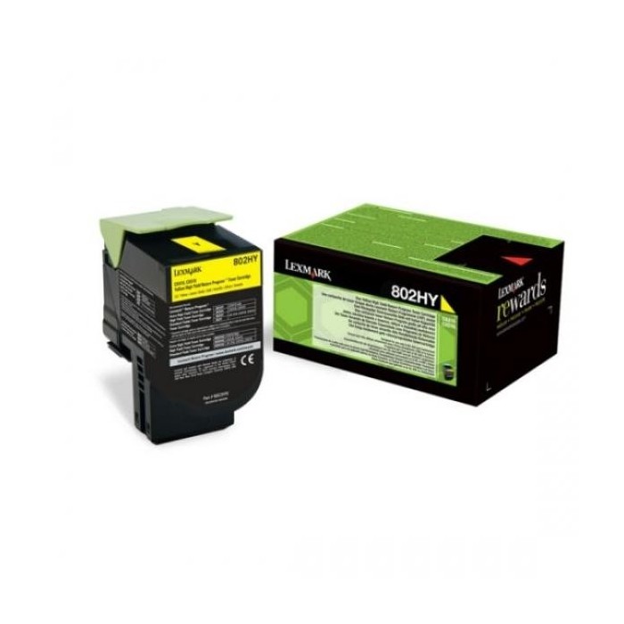 Lexmark toonerkassett 802HY 80C2HY0 Yellow