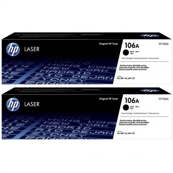 HP  toonerkassett W1106A  BK Black 106A  - 2tk